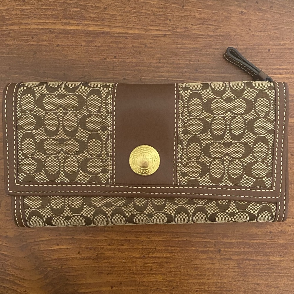 Coach wallet with check book cover